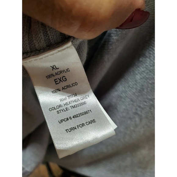 To the Max Women's Gray 100% Acrylic Long Sleeve Open Front Cardigan Sweater XL - Picture 9 of 10